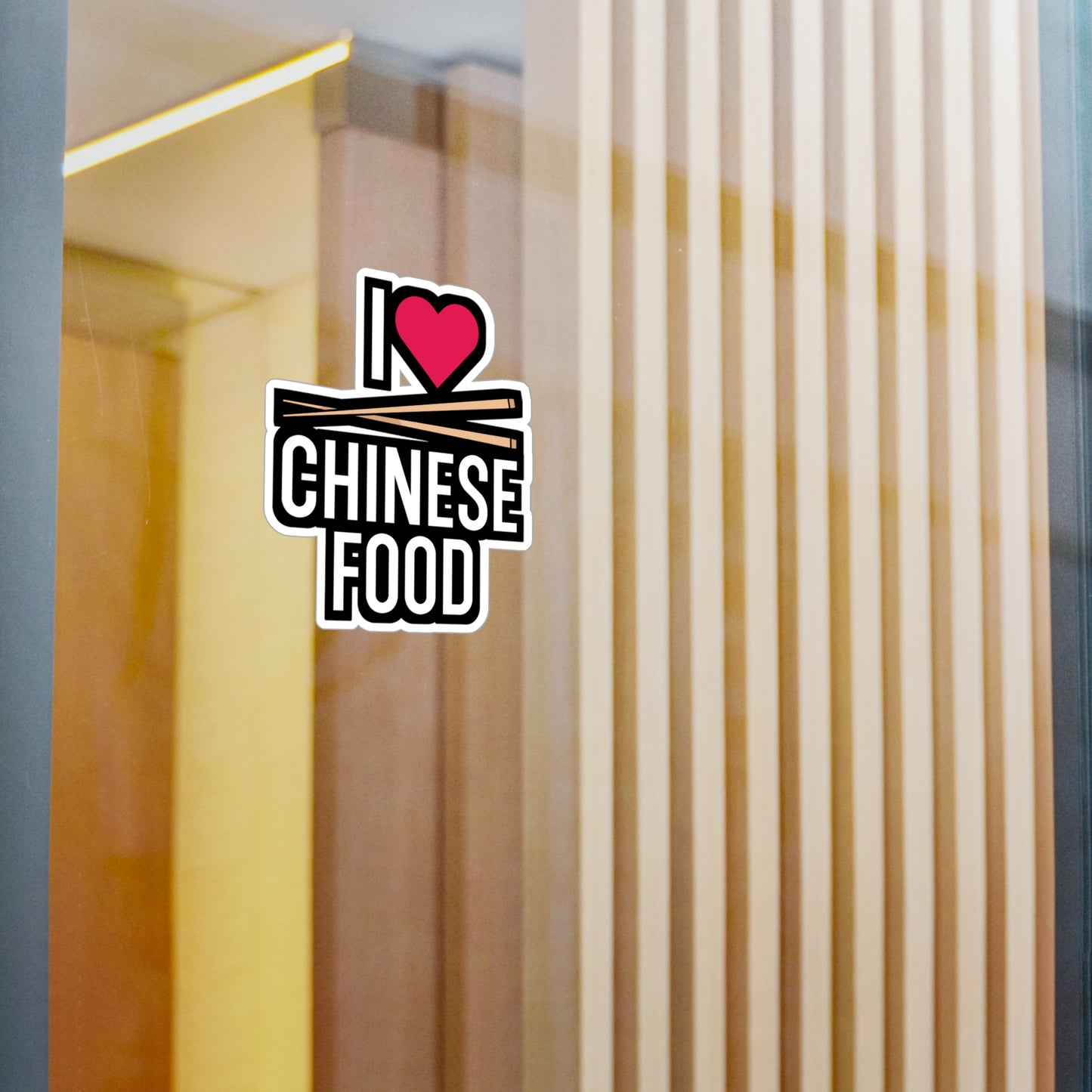 I Love Chinese Food - Japanese Sticker for Wall, Laptop, Window, Truck, Car Japanese Gift Vinyl Food Decal Sticker