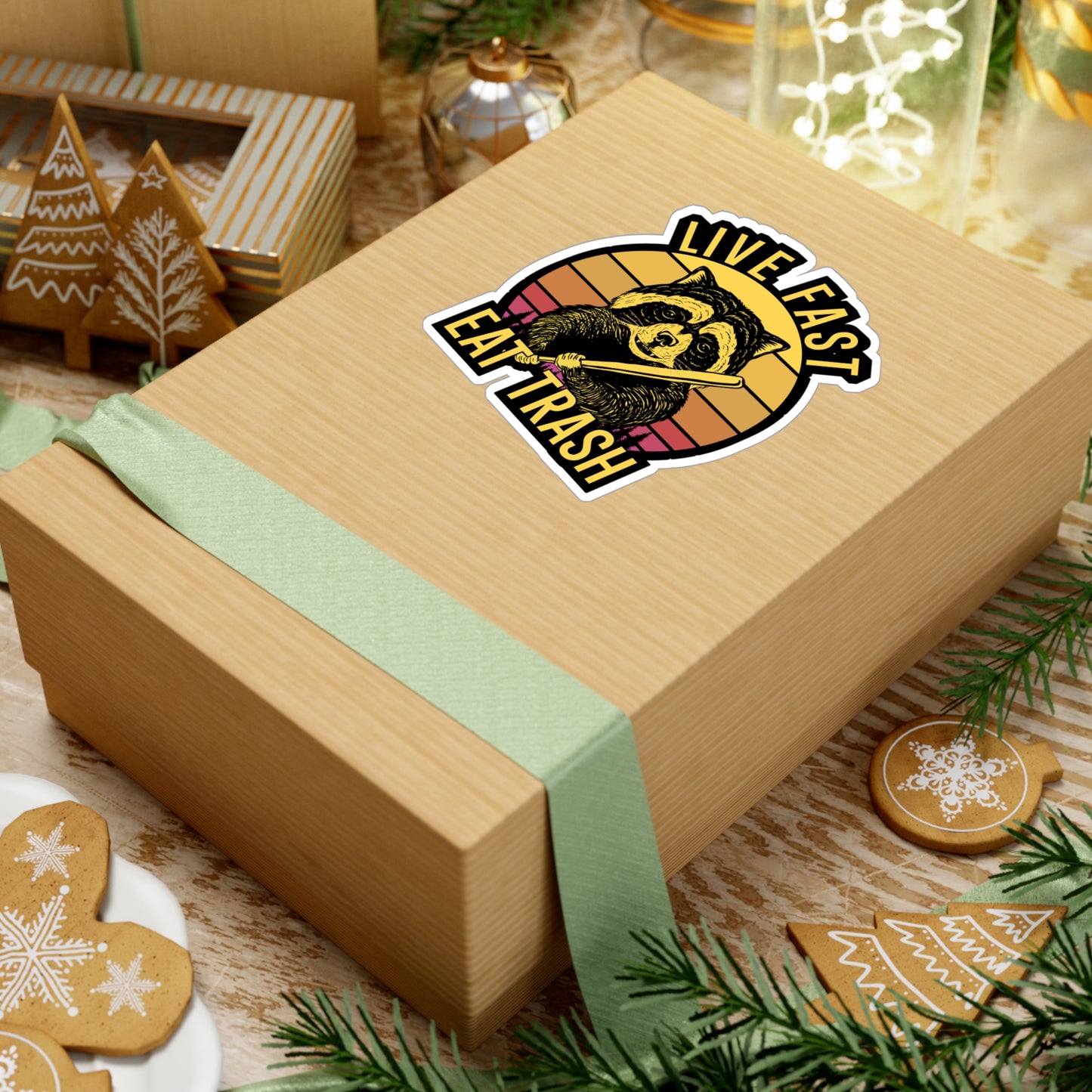 Live Fast Eat Trash - Camping Sticker for Wall, Laptop, Window, Truck, Car Camping Gift Vinyl Camping ground Decal Sticker