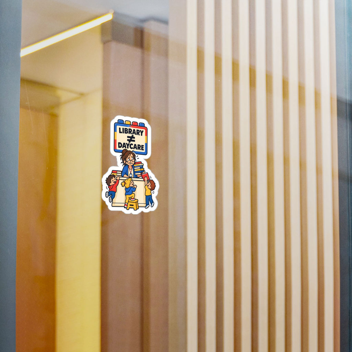Librarian Sticker, Library ≠ Daycare Design with Fabulous Magical Unicorn Decals for Laptop or Water Bottle