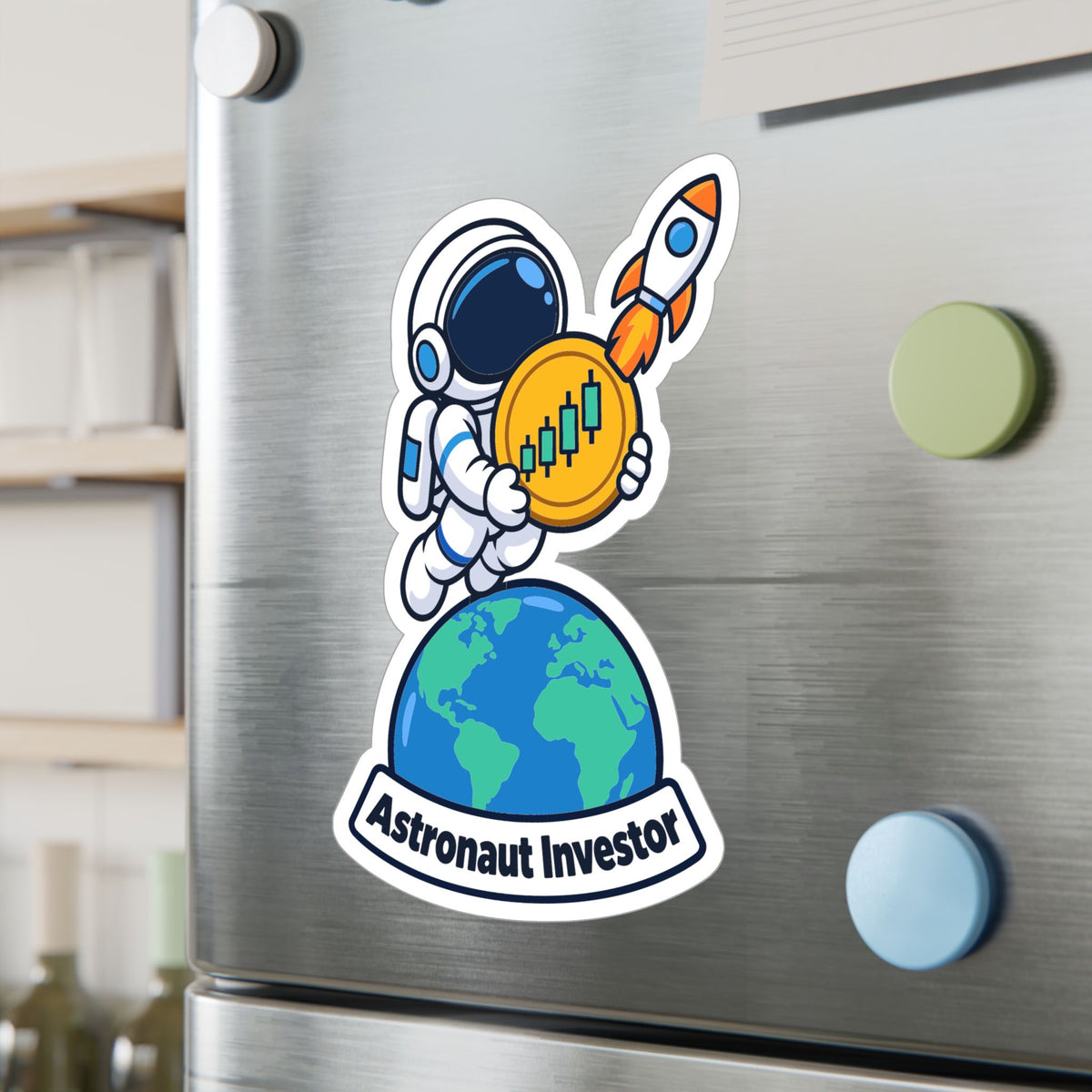 Day Trading Sticker - Astronaut Investor Design for Stock Market and Forex Traders, Laptop and Water Bottle Decals