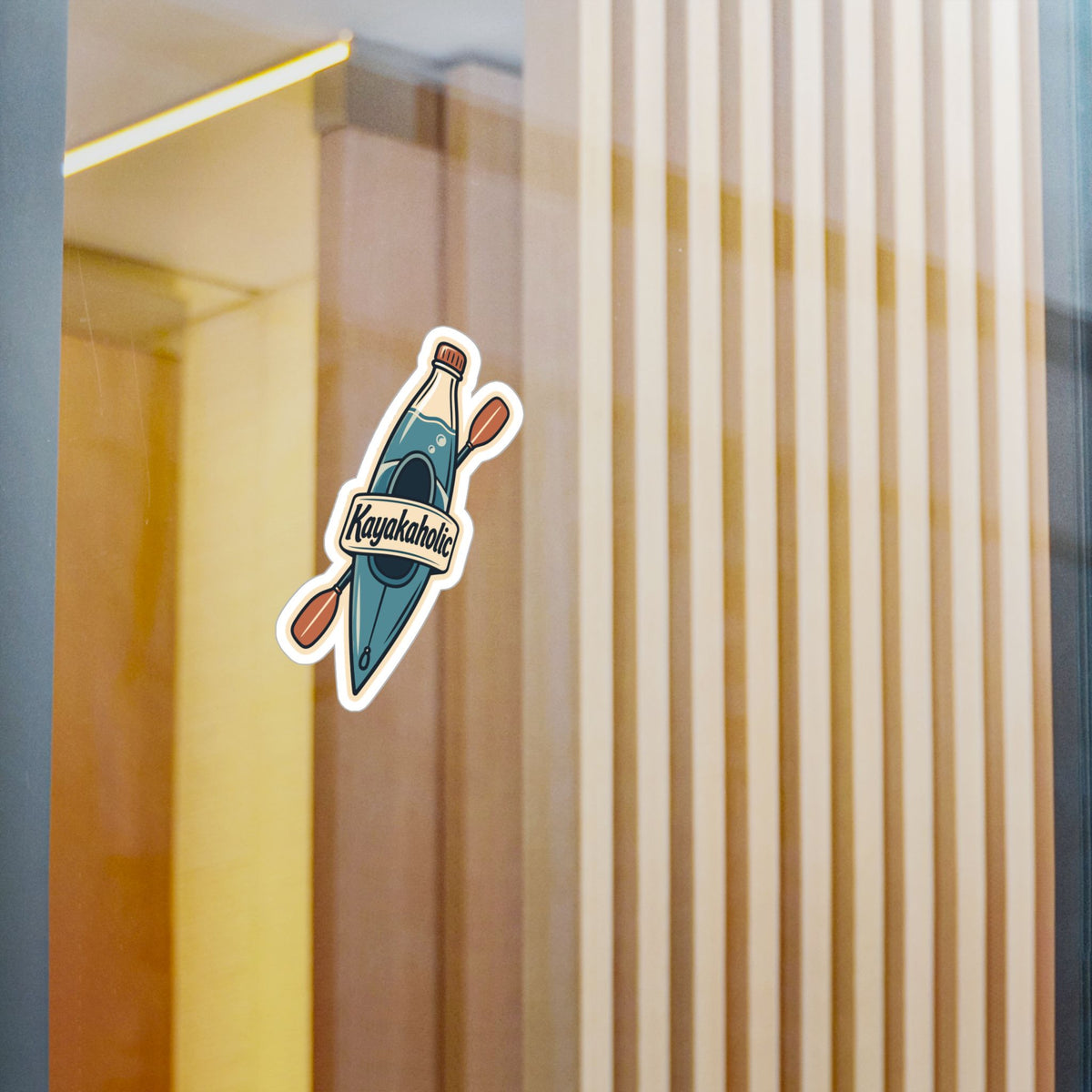 Kayak Sticker - Kayakaholic Decals for Kayaking and Rowing Fans, Kayaker Design for Laptop or Water Bottle