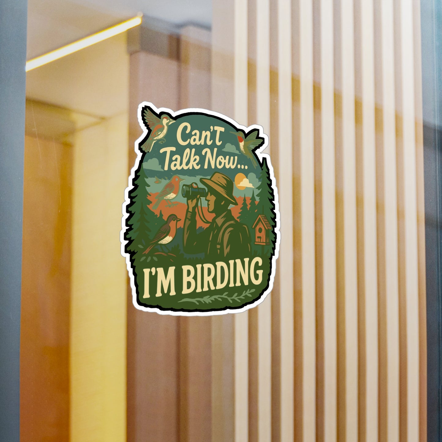 Birds Sticker "Can't Talk Now...I'm Birding" Decals for Bird Lover, Bird Mom, Bird Nerd – Waterproof Vinyl for Laptop, Water Bottle