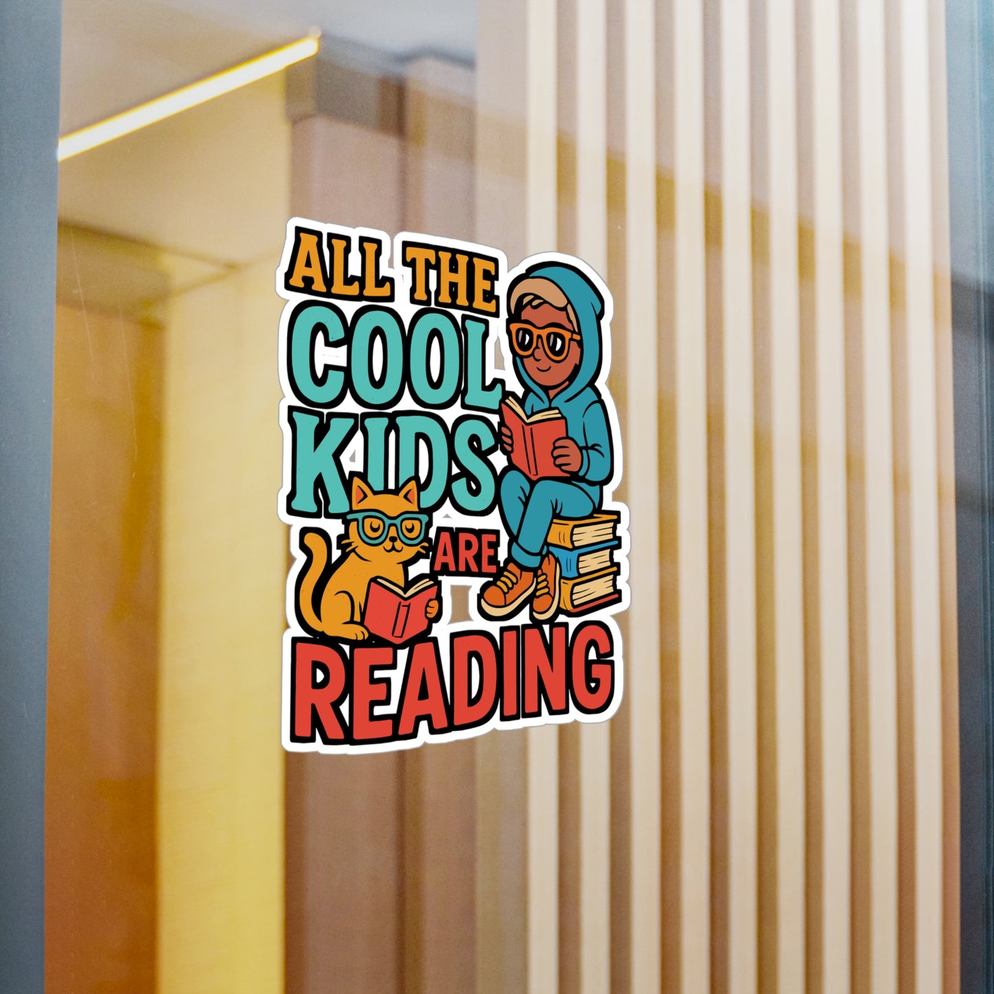 All the Cool Kids Are Reading – Book Lover Sticker for Laptop, Water Bottle & Reading Gifts