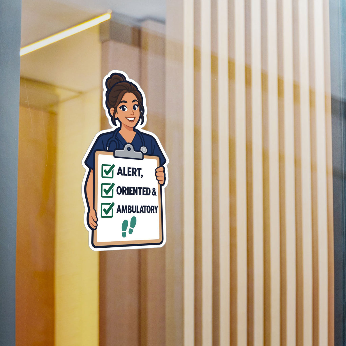 Nurse Sticker – Alert, Oriented & Ambulatory Nursing Student Vinyl Decals for Laptop and Water Bottle