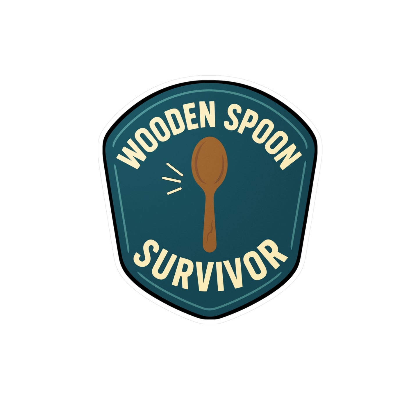 Wooden Spoon Survivor - Nostalgia Sticker for Laptops, Water Bottles - Funny Gift for Adults, 90s Kids, Retro Humor