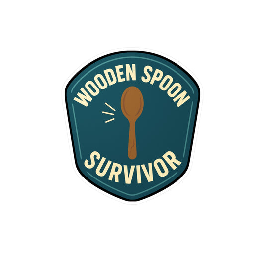 Wooden Spoon Survivor - Nostalgia Sticker for Laptops, Water Bottles - Funny Gift for Adults, 90s Kids, Retro Humor