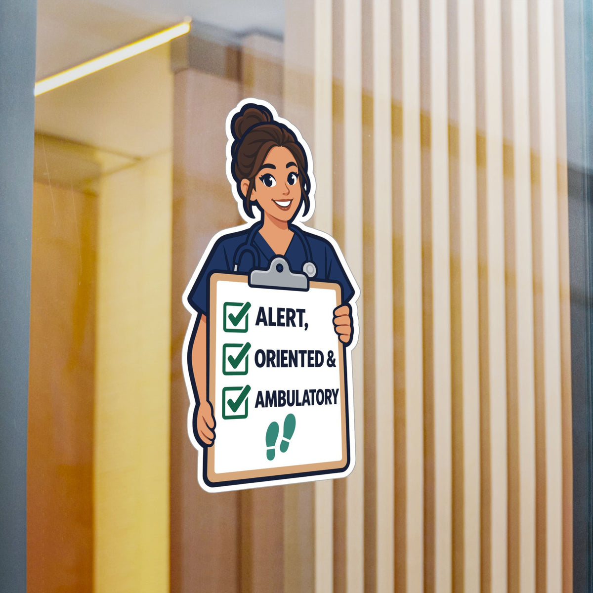 Nurse Sticker – Alert, Oriented & Ambulatory Nursing Student Vinyl Decals for Laptop and Water Bottle