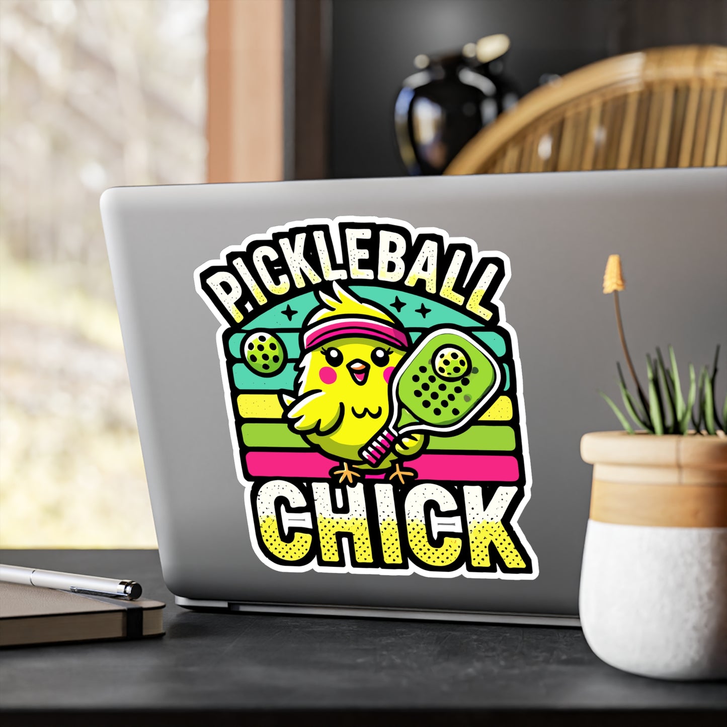 Pickleball Chick - Pickleball Sticker for Laptop Sticker. Water Bottle Sticker, Vinyl Dink Decal - Pickleball Gift