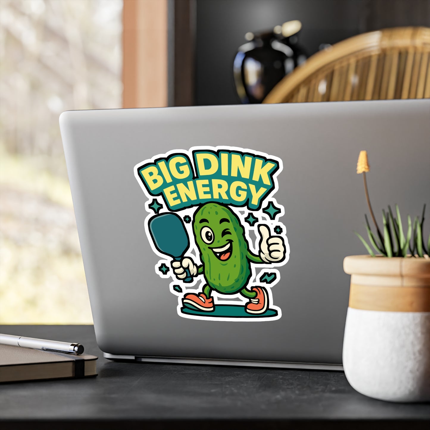 Pickleball Sticker – Big Dink Energy Decals, Funny Sportsmanship Paddle Pickle Design for Laptop, Water Bottle, Durable Vinyl