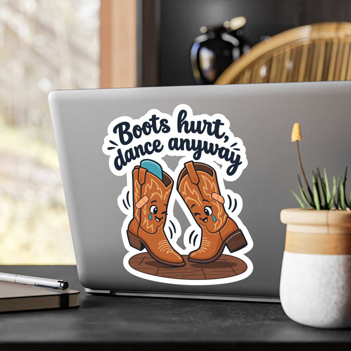Line Dance Sticker - Boots Hurt, Dance Anyway - Country-Life Decals for Western Dancers, Laptops & Water Bottles