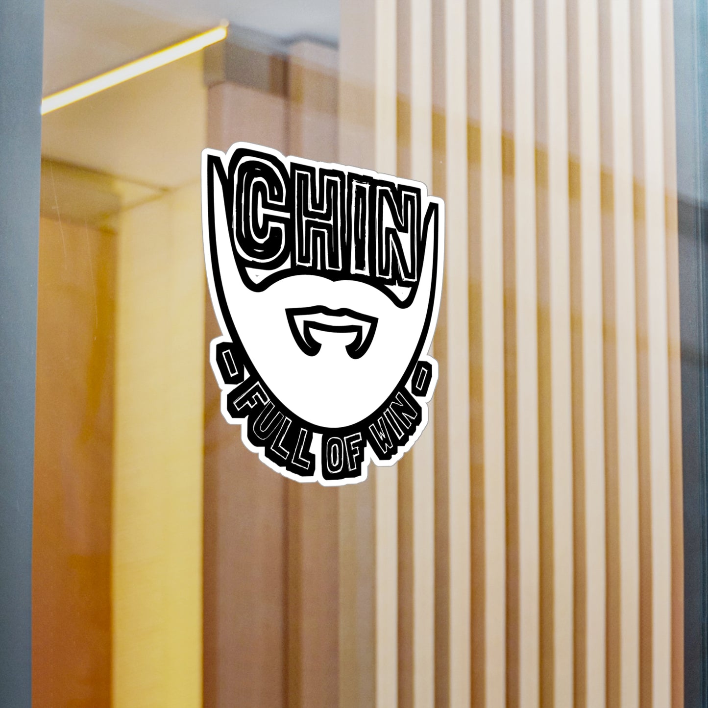 Chin Full Of Win - Beard Sticker for Car Window Laptop Sticker. Water Bottle Sticker, Vinyl Bearded Decal, Man Sticker - Beard Gift