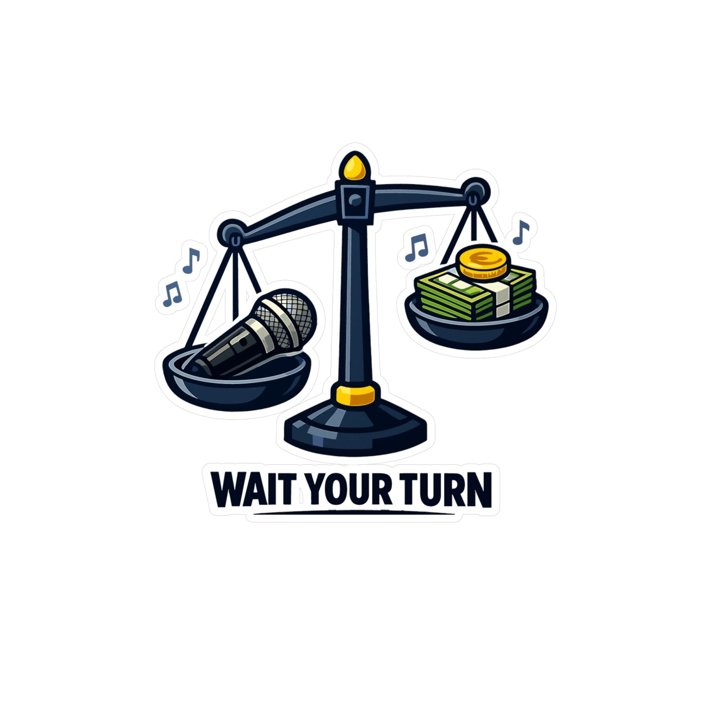 Karaoke Sticker "Wait Your Turn" Funny Music Beer Booze Vinyl Waterproof decals for Laptop Water Bottle