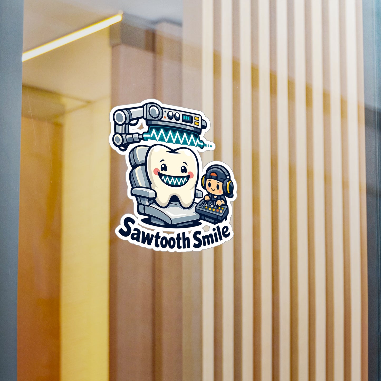 Audio Engineer Sticker Sawtooth Smile Waterproof Vinyl sticker decals for Laptop, Water Bottle, monitor sound engineer audio technician