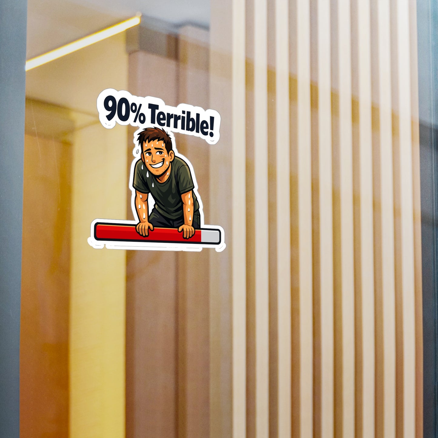 Krav Maga Sticker "90% Terrible!" Funny Martial Arts Self Defense decals, Waterproof Vinyl for Laptop Water Bottle