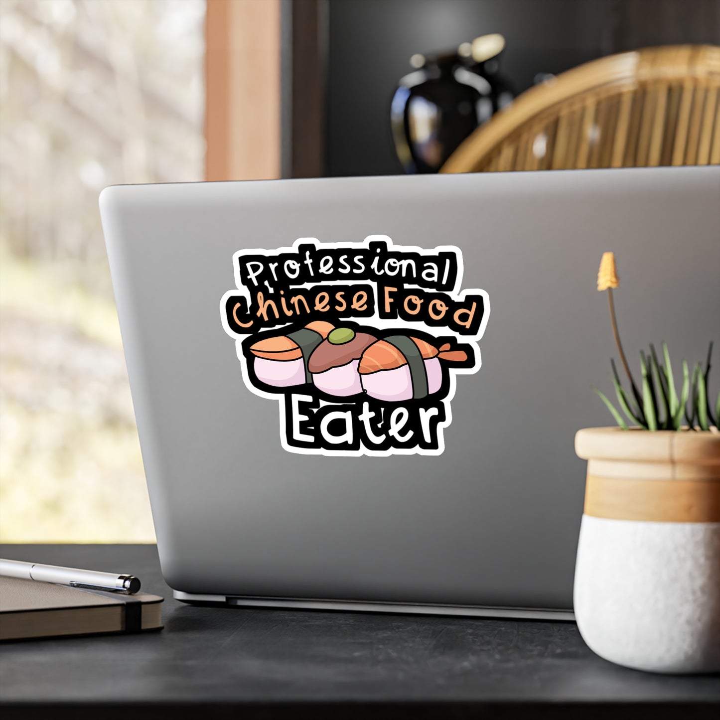 Professional Chinese Food Eater - Japanese Sticker for Car, Wall, Laptop, Window, Truck Japanese Gift Vinyl Food Decal Sticker