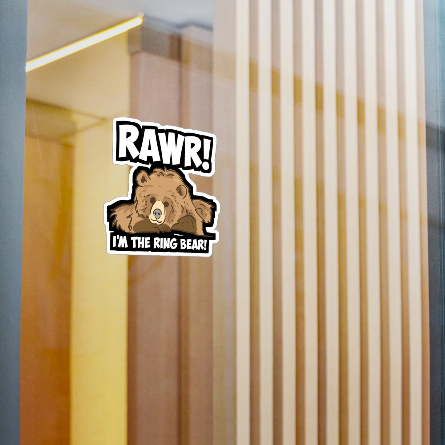 Rawr! I'm The Ring Bear! - Ring-bearer Sticker for Laptop Sticker. Water Bottle Sticker, Vinyl Excavator Decal - Ring-bearer Gift