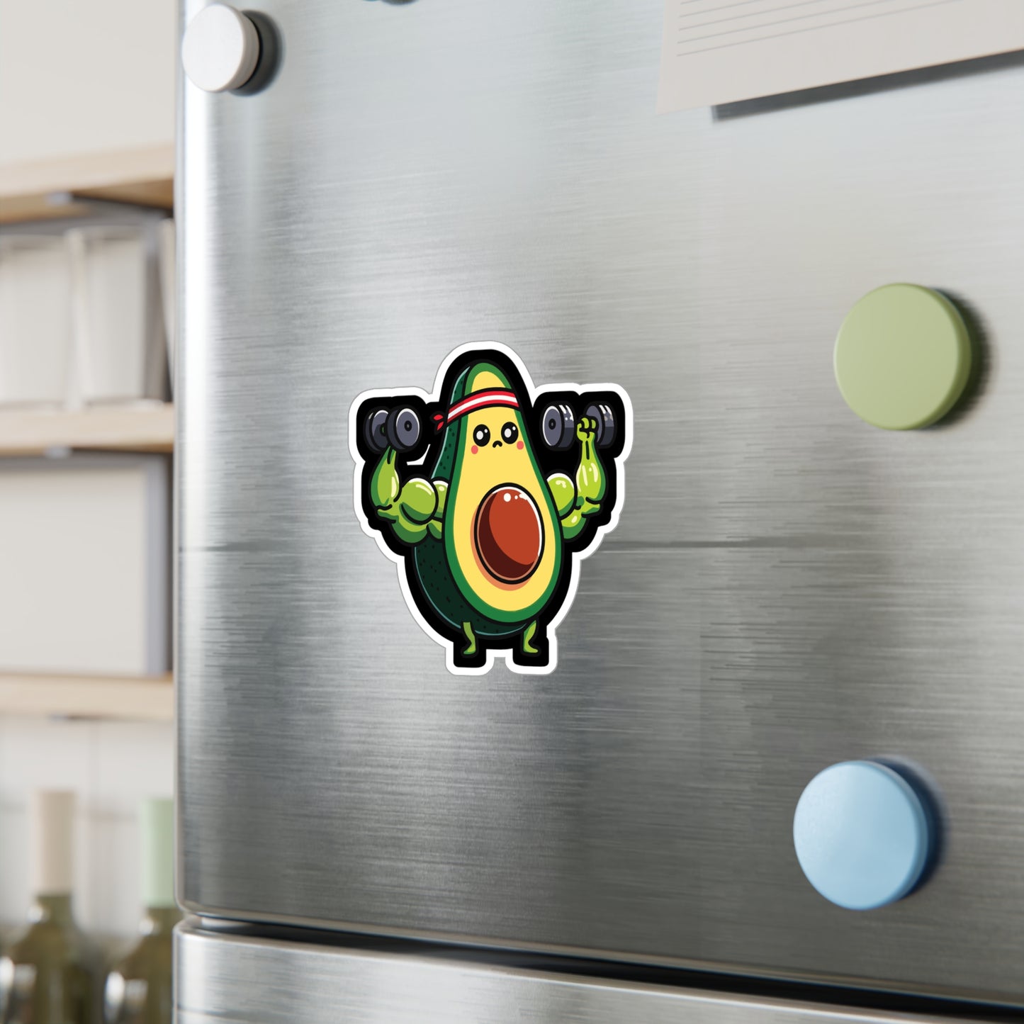 Avocado Weightlifter Bodybuilder - Bodybuilding Sticker for Laptop Sticker. Water Bottle Sticker, Vinyl Weightlifting Decal - Bodybuilding Gift