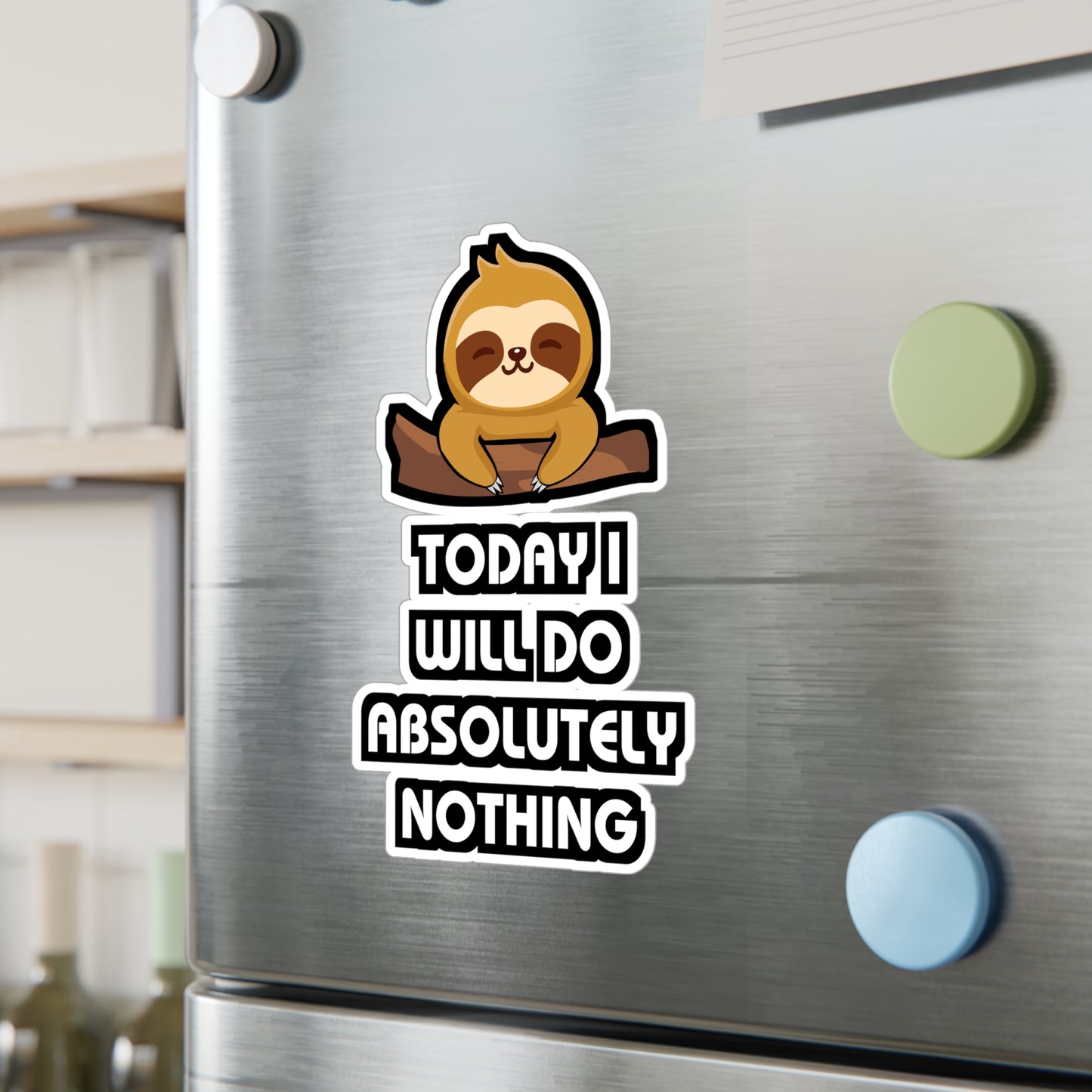 Today i will do absolutely nothing - Sloth Sticker for Laptop Sticker. Water Bottle Sticker, Vinyl Cute Decal - Sloth Gift