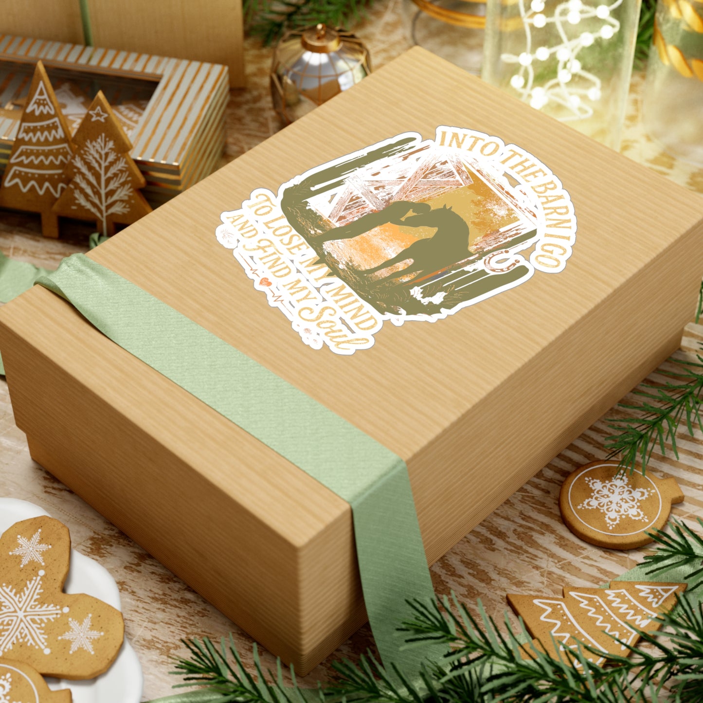 Into The Barn I Go To Lose My Mind And Find My Soul – Vinyl Sticker for Laptop, Water Bottle, or Car | Horse Lover Ranch Gift