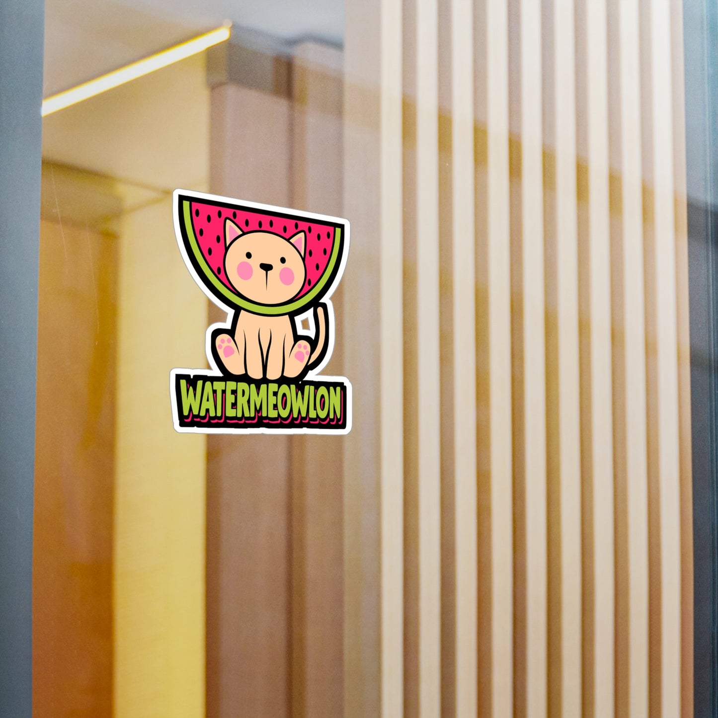 Watermelon cat - Cat Sticker for Car Window Laptop Sticker. Water Bottle Sticker, Vinyl Watermelon Decal, Fruit Sticker - Cat Gift
