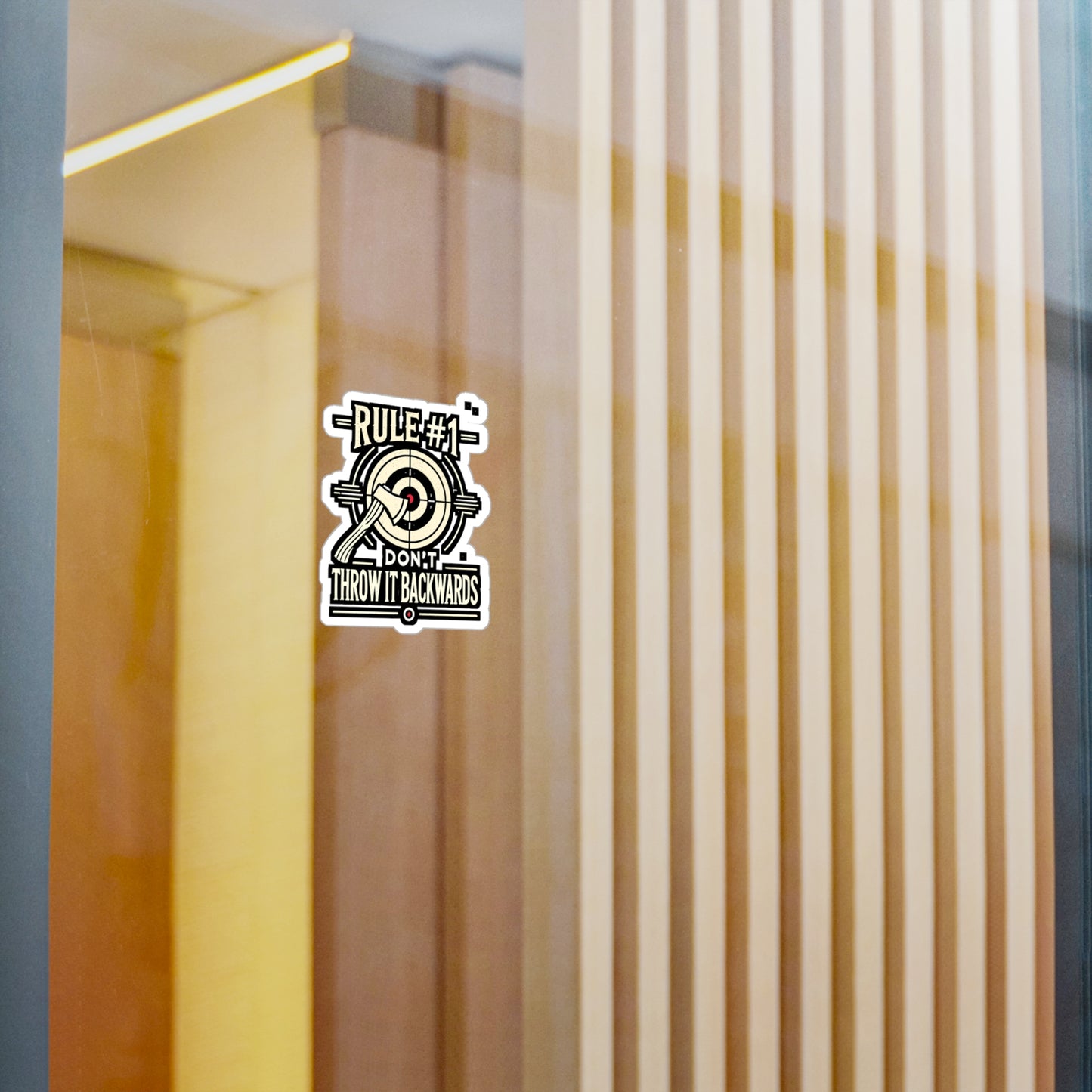 Rule #1  Don't Throw It Backwards - Axe-throwing Sticker for Laptop Sticker. Water Bottle Sticker, Vinyl Knife Decal - Axe-throwing Gift