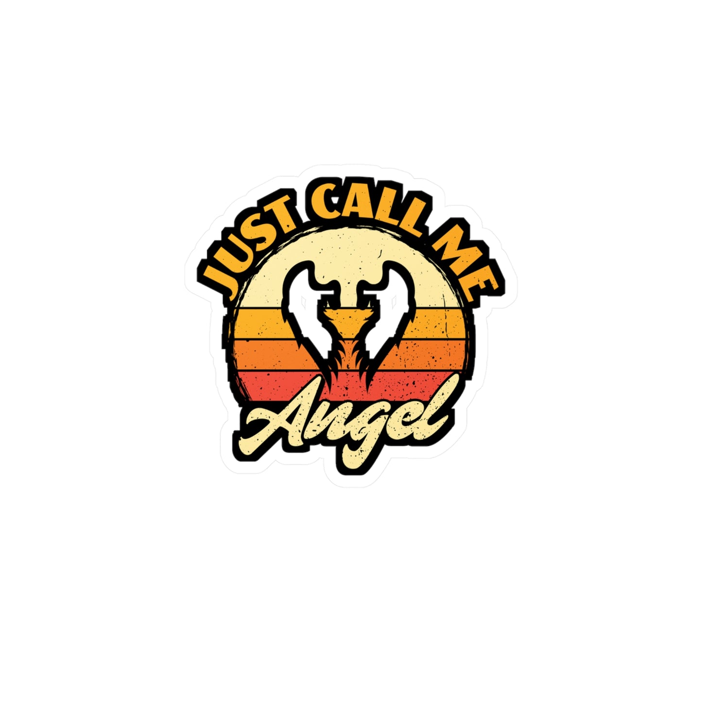 Just Call Me Angel - Angel Sticker for Car Window Laptop Sticker. Water Bottle Sticker, Vinyl Aesthetic Decal, Cute Sticker - Angel Gift