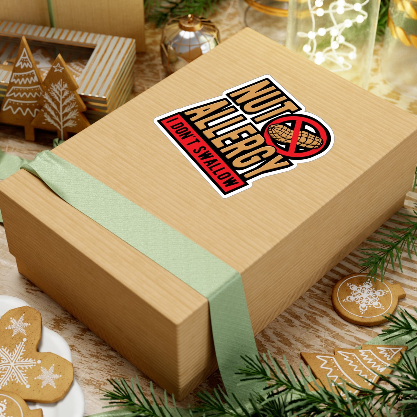 Nut Allergy I Don't Swallow - Peanut Sticker for Laptop Sticker. Water Bottle Sticker, Vinyl Allergy Decal - Peanut Gift