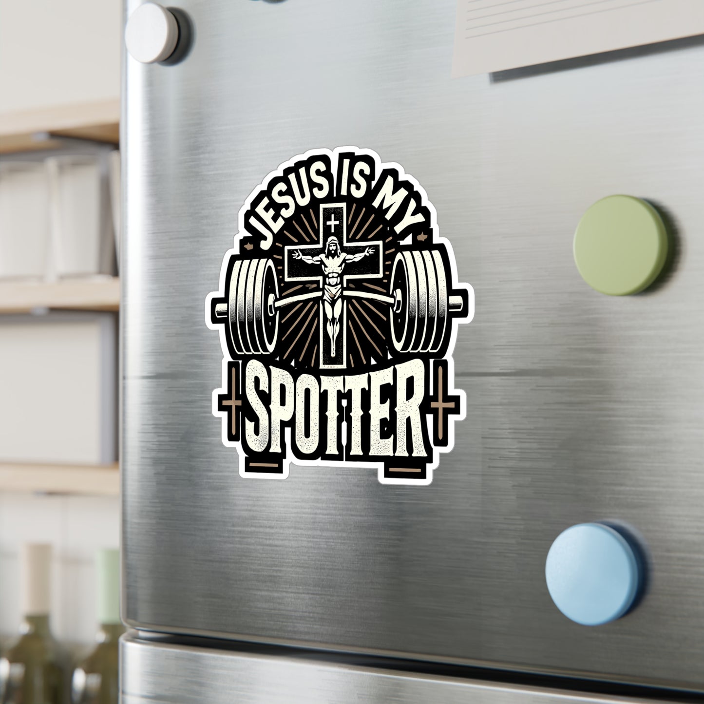 Jesus Is My Spotter - Jesus Sticker for Car Window Laptop Sticker. Water Bottle Sticker, Vinyl Spotter Decal, Faith Sticker - Jesus Gift