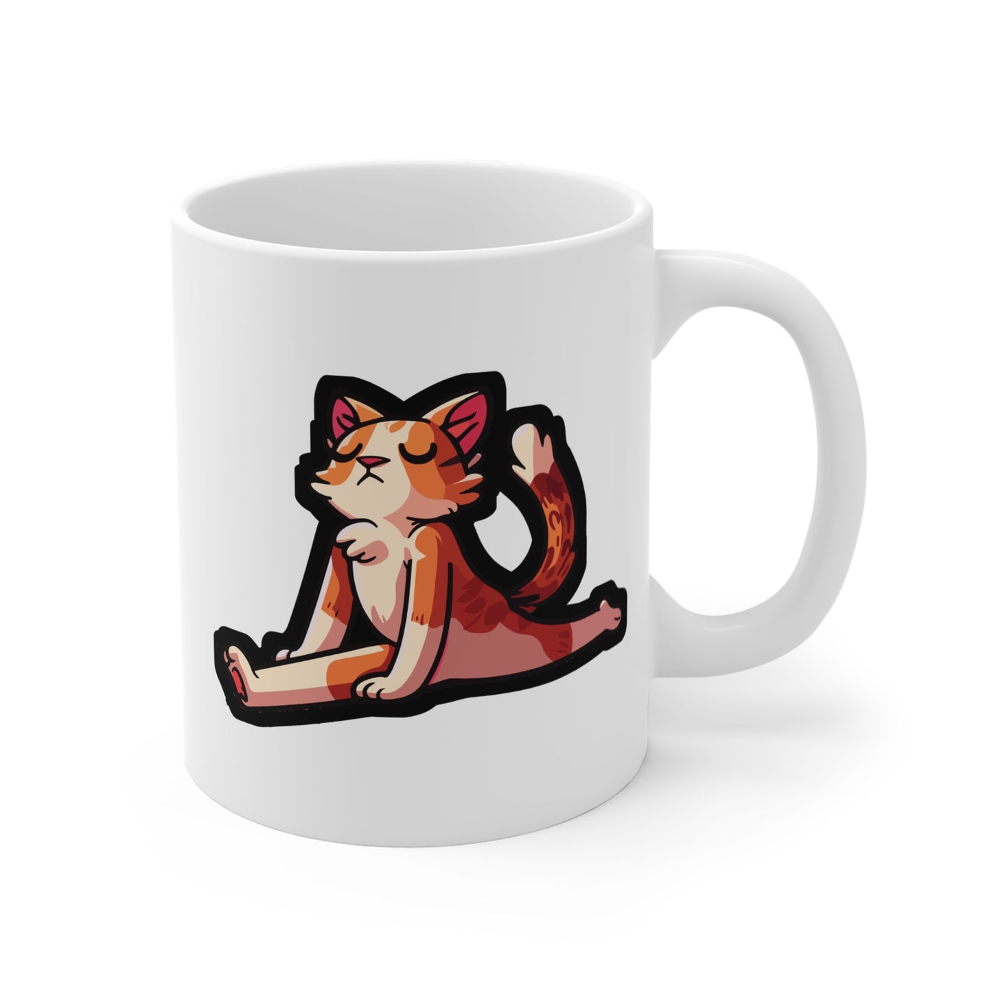 Yoga Namaste Cat - Yoga Mug for Coffee 11oz. Yoga Cup, White ceramic, Philoslothical Mug, Funny Tea Cup - Yoga Gift