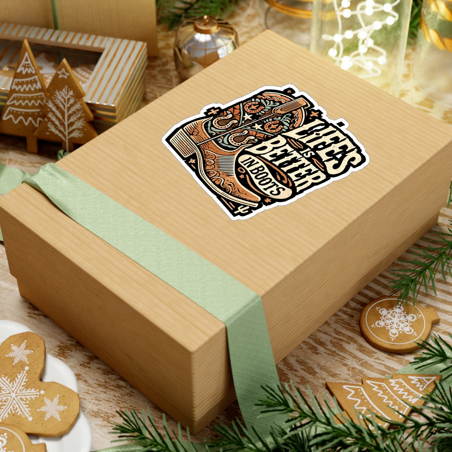 Life is Better In Boots - Country girl Sticker for Laptop Sticker. Water Bottle Sticker, Vinyl Boots Decal - Country girl Gift