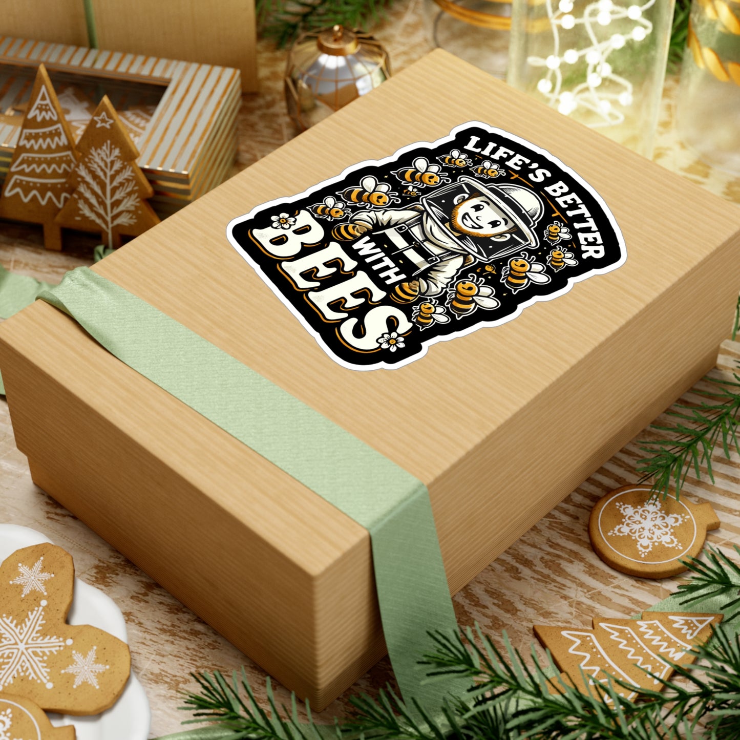 Life's Better with Bees - Beekeeping Sticker for Laptop Sticker. Water Bottle Sticker, Vinyl Brood Decal - Beekeeping Gift