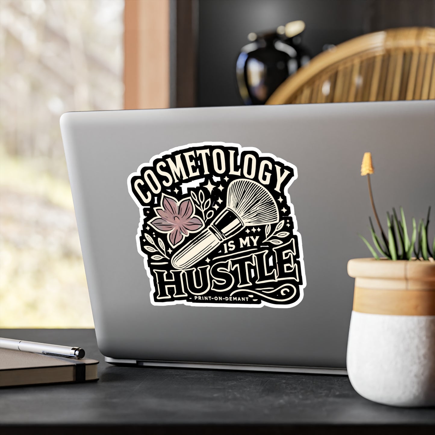 Cosmetology Is My Hustle - Cosmetology Sticker for Laptop Sticker. Water Bottle Sticker, Vinyl Beauty enthusiast Decal - Cosmetology Gift