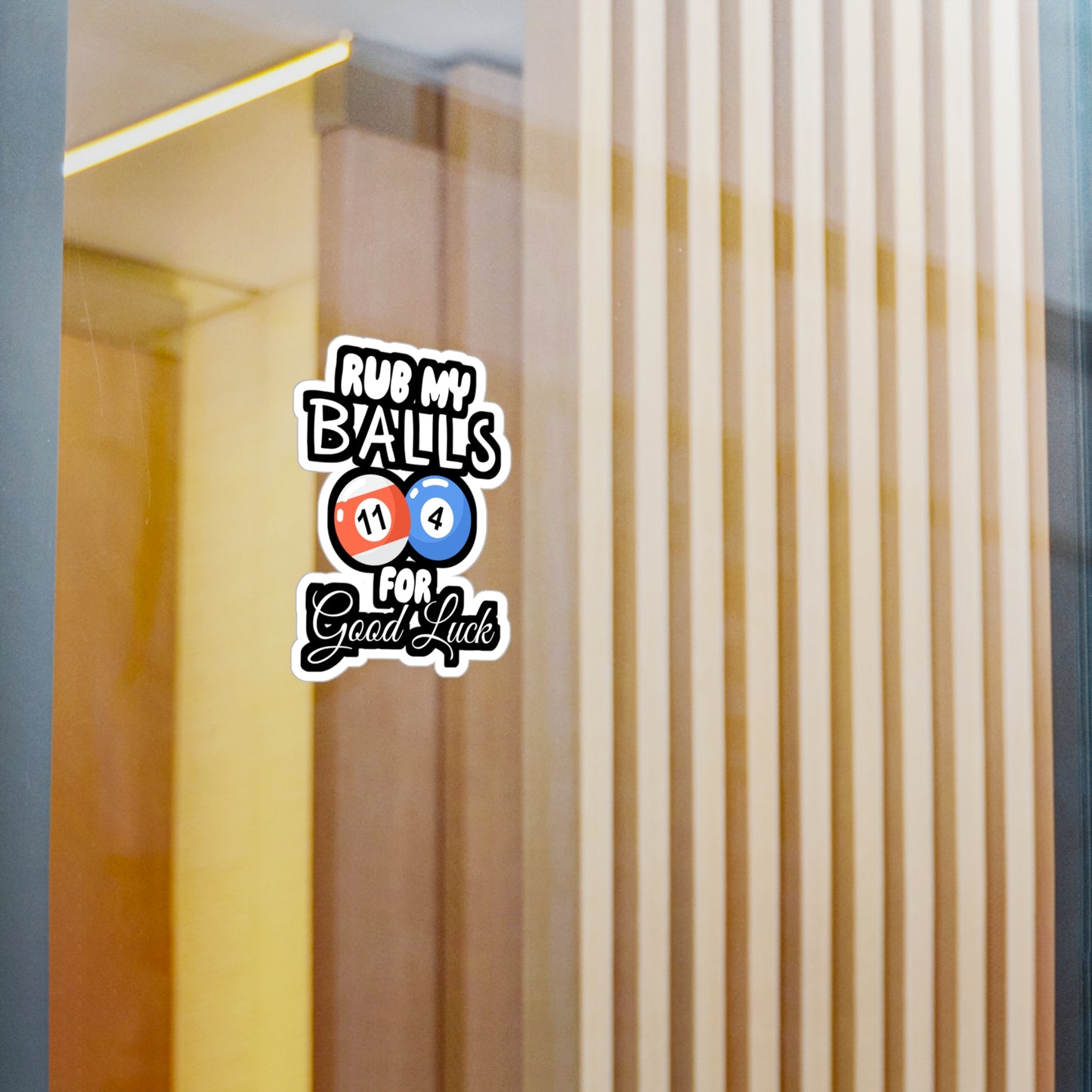 Rub My Balls For Good Luck - Billiards Sticker for Wall, Laptop, Window, Truck, Car Billiards Gift Vinyl Pool Decal Sticker