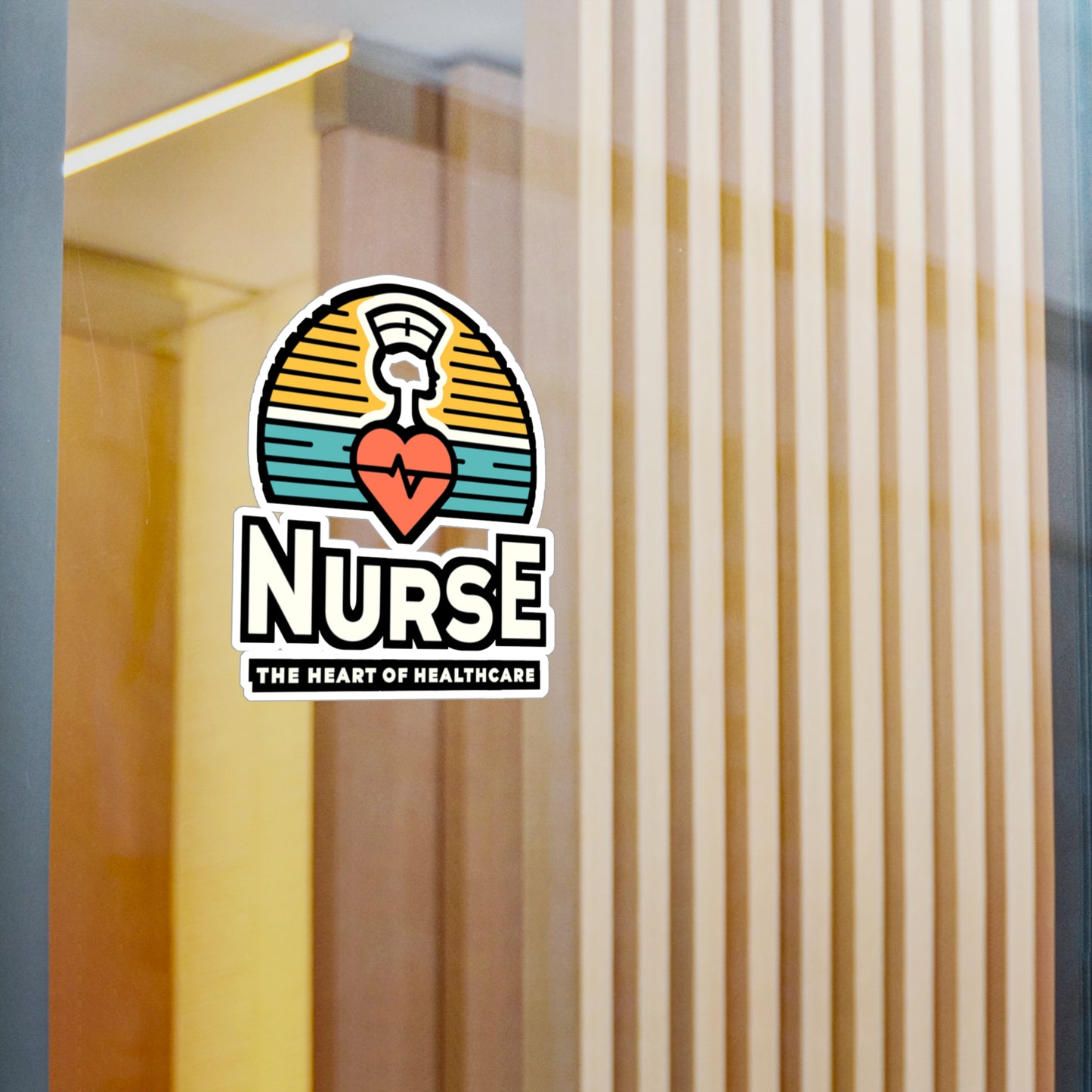 Nurse The heart of healthcare - Nurse Sticker for Laptop Sticker. Water Bottle Sticker, Vinyl Nursing-student Decal - Nurse Gift