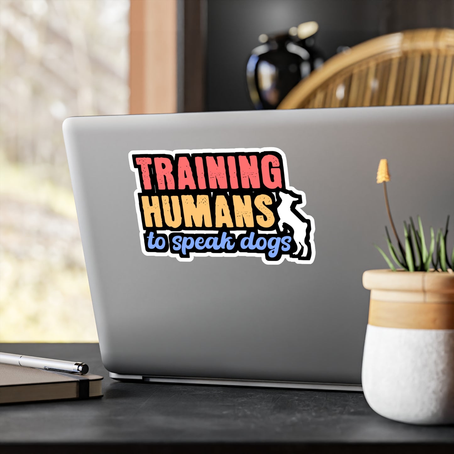 Training Humans To Speak Dog | Dog-trainer Sticker | Agility Decals | Dog-groomer Laptop Sticker | Dog-trainer Gift | Agility Gift