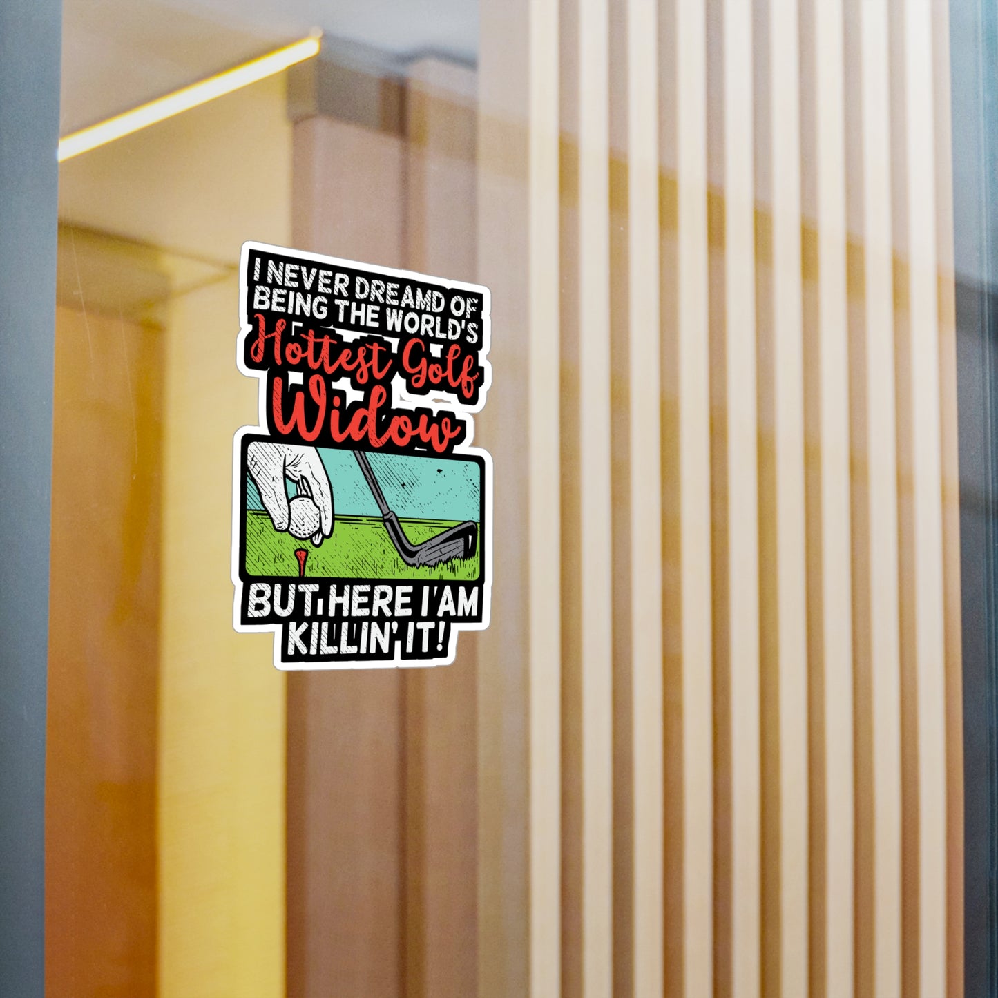 Hottest Golf Widow - Golf Sticker for Car Window Laptop Sticker. Water Bottle Sticker, Vinyl Golfer Decal, Wife Sticker - Golf Gift