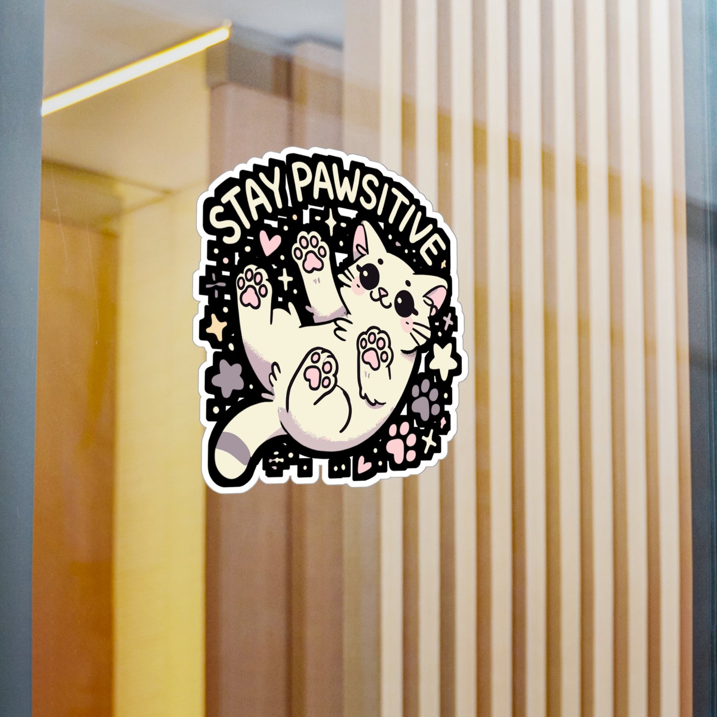Stay Pawsitive - Optimism Sticker for Laptop Sticker. Water Bottle Sticker, Vinyl Positivity Decal - Optimism Gift