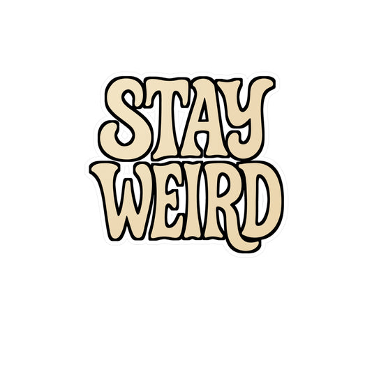 Stay Weird – Funny Sticker for Car, Laptop, Water Bottle & Quirky Cow Lover Gifts