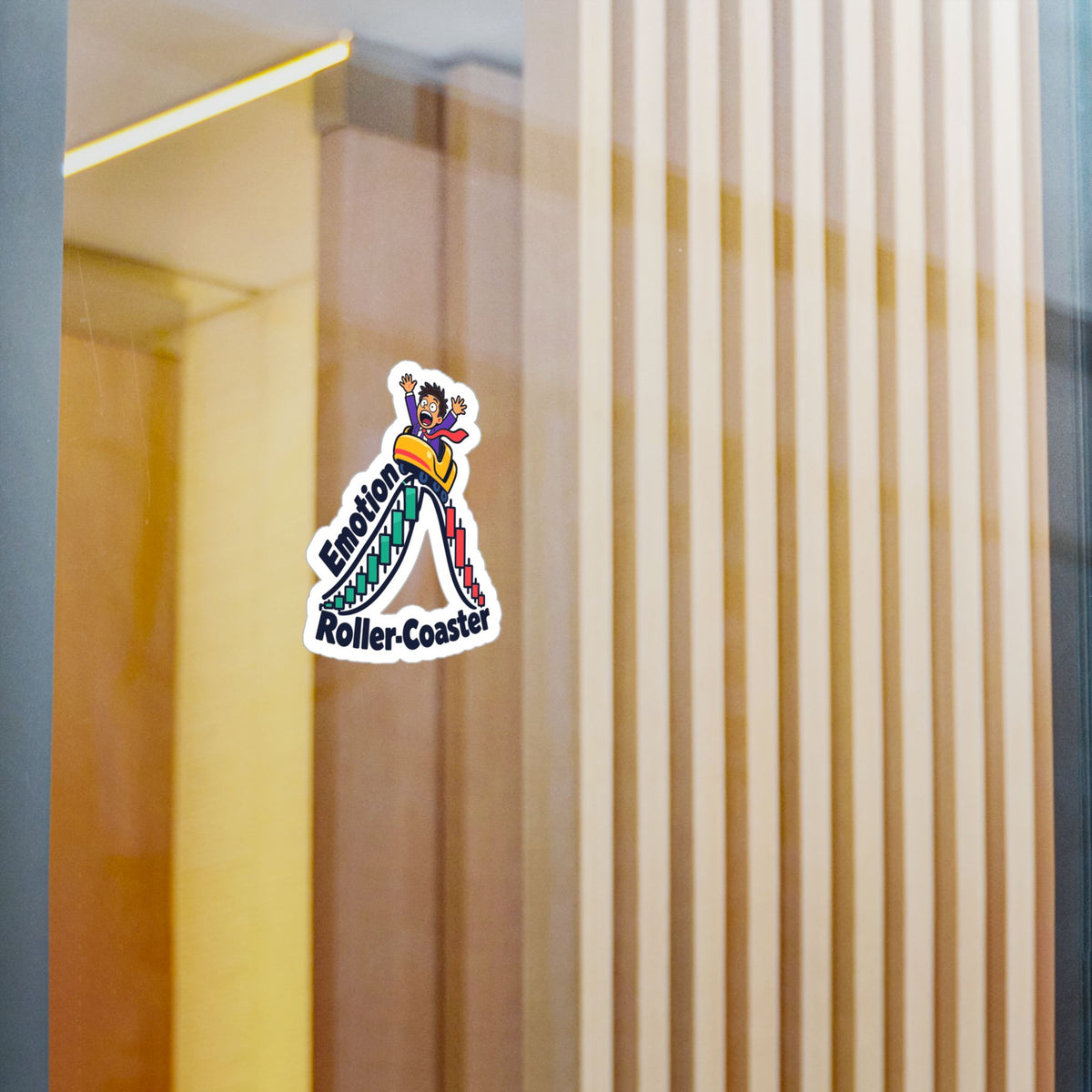 Day Trading Sticker - Emotion Roller-Coaster Design for the Stock Market and Forex Trader, Laptop and Water Bottle Decals