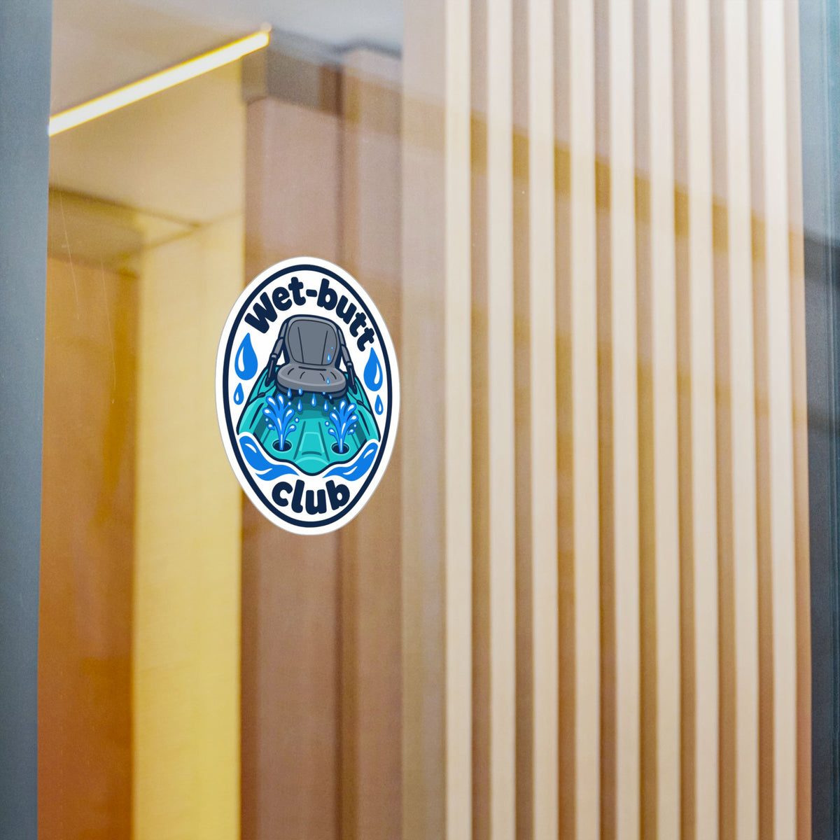Kayak Sticker - Wet-Butt Club Decals for the Kayaker Who Loves Kayaking and Rowing, for Laptop or Water Bottle
