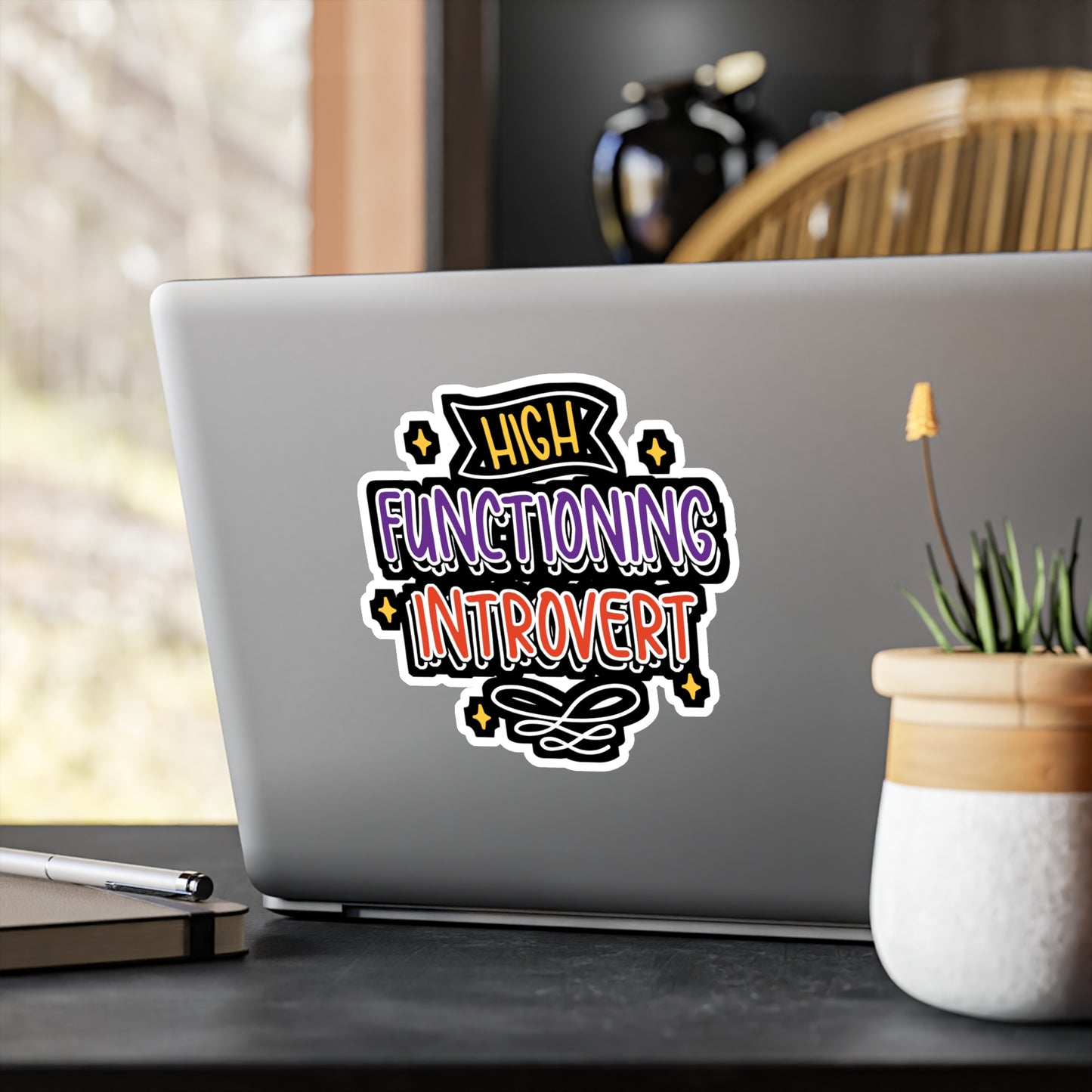 High Functioning Introvert - Introvert Sticker for Laptop Sticker. Water Bottle Sticker, Vinyl Antisocial Decal - Introvert Gift