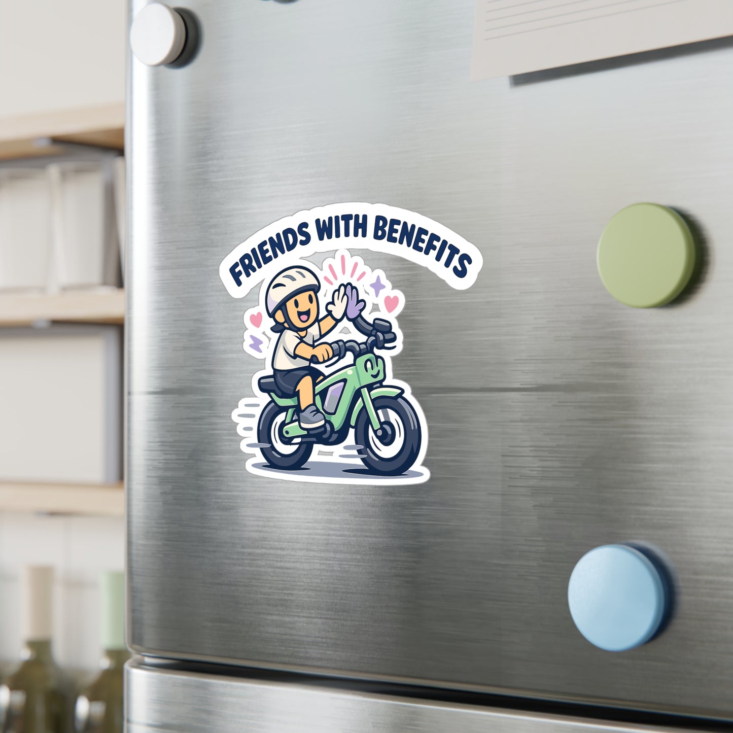 E-Bike Sticker "Friends With Benefits" Funny Electric Bike Decals, Waterproof Vinyl for Laptop or Water Bottle, eCycling Gift