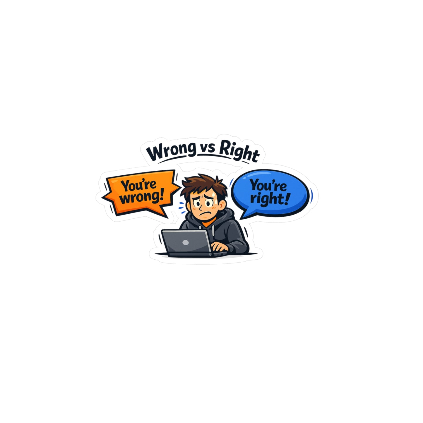 Coding Sticker Wrong vs Right Design, Programmer Source Code Semicolon Decals, Waterproof Vinyl for Laptop, Water Bottle