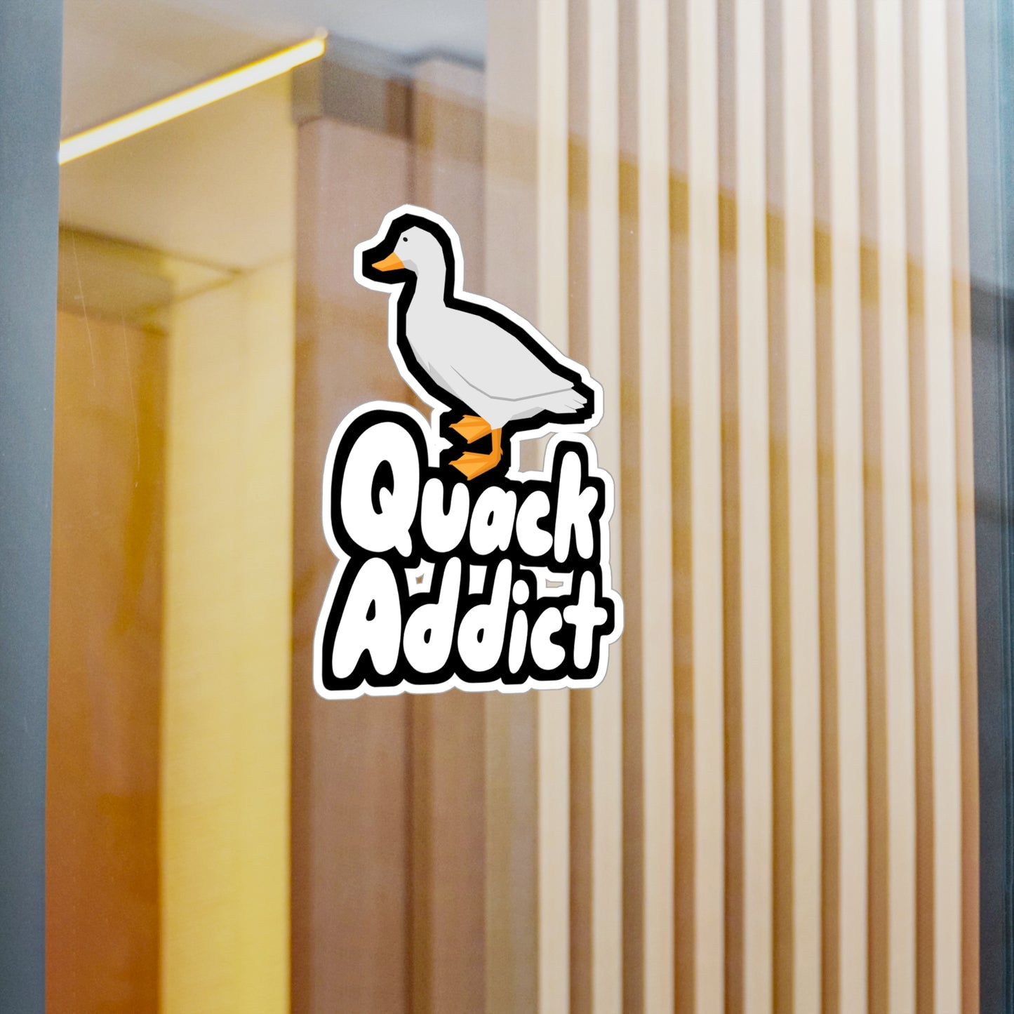 Quack Addict - Quack Sticker for Laptop, Wall, Window, Truck, Car Quack Gift Vinyl Rubber duck Decal Sticker