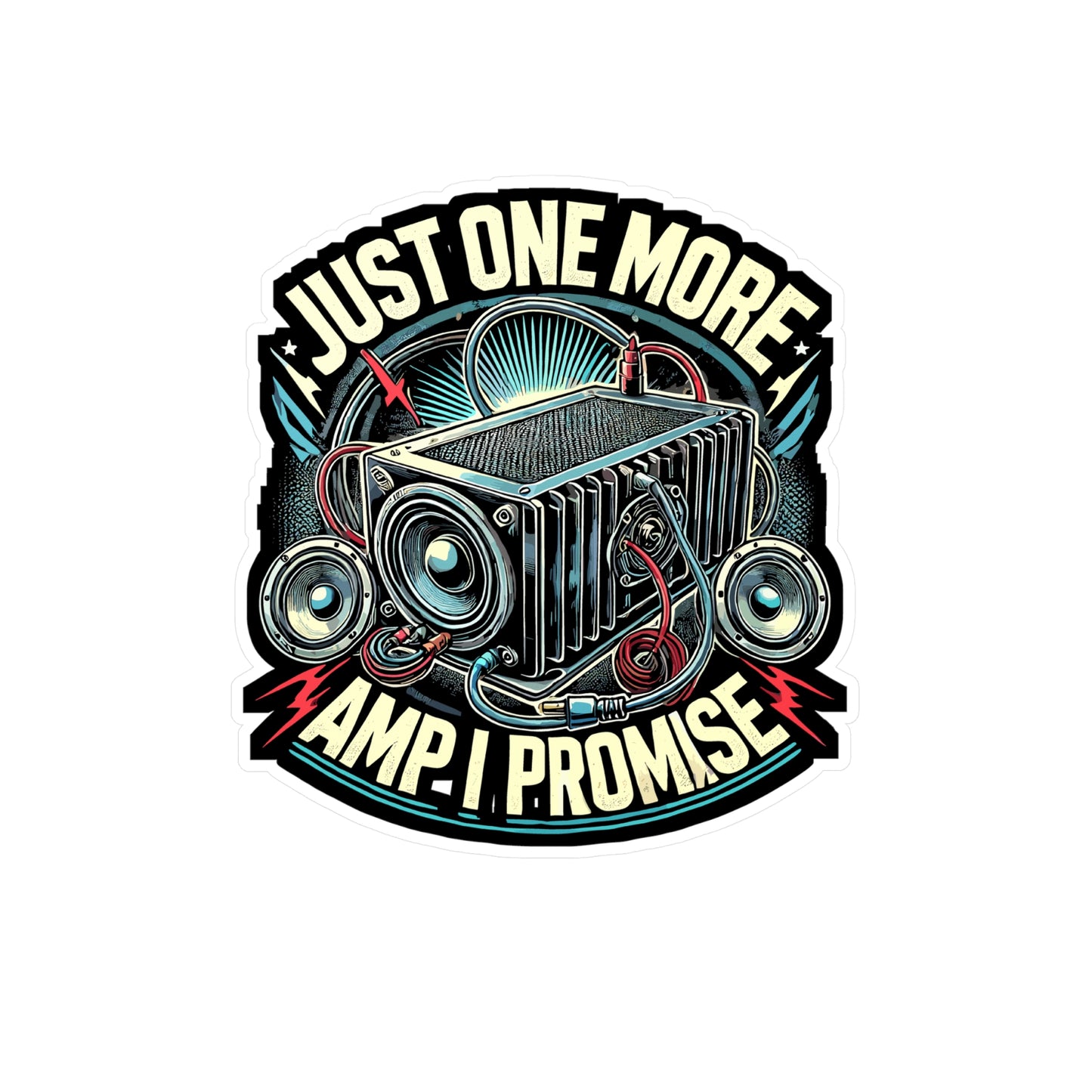 Just One More Amp I Promise - Audio Sticker for Laptop Sticker. Water Bottle Sticker, Vinyl Sound Decal - Audio Gift