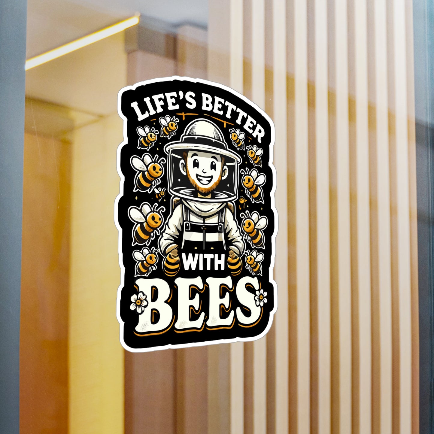 Life's Better with Bees - Beekeeping Sticker for Laptop Sticker. Water Bottle Sticker, Vinyl Brood Decal - Beekeeping Gift