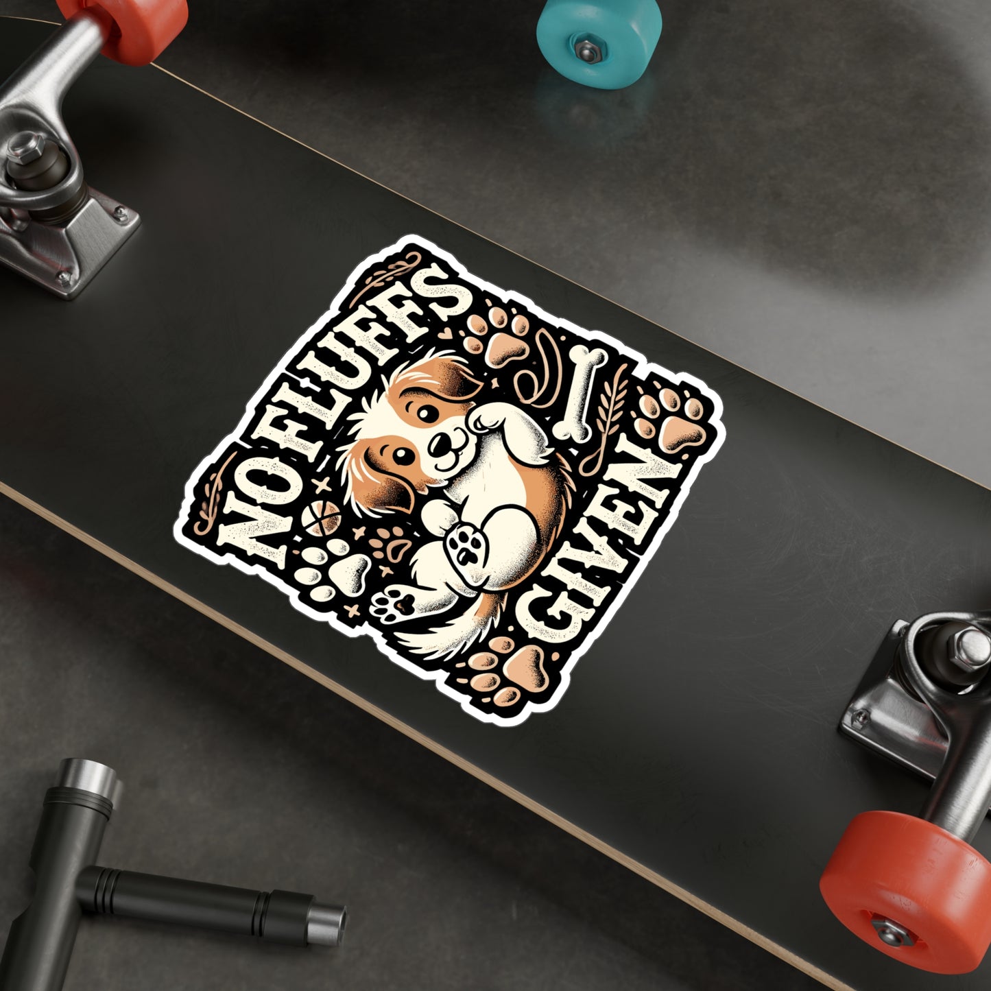 No Fluffs Given - Dog Sticker for Car Window Laptop Sticker. Water Bottle Sticker, Vinyl Pet Decal, Cute dog Sticker - Dog Gift