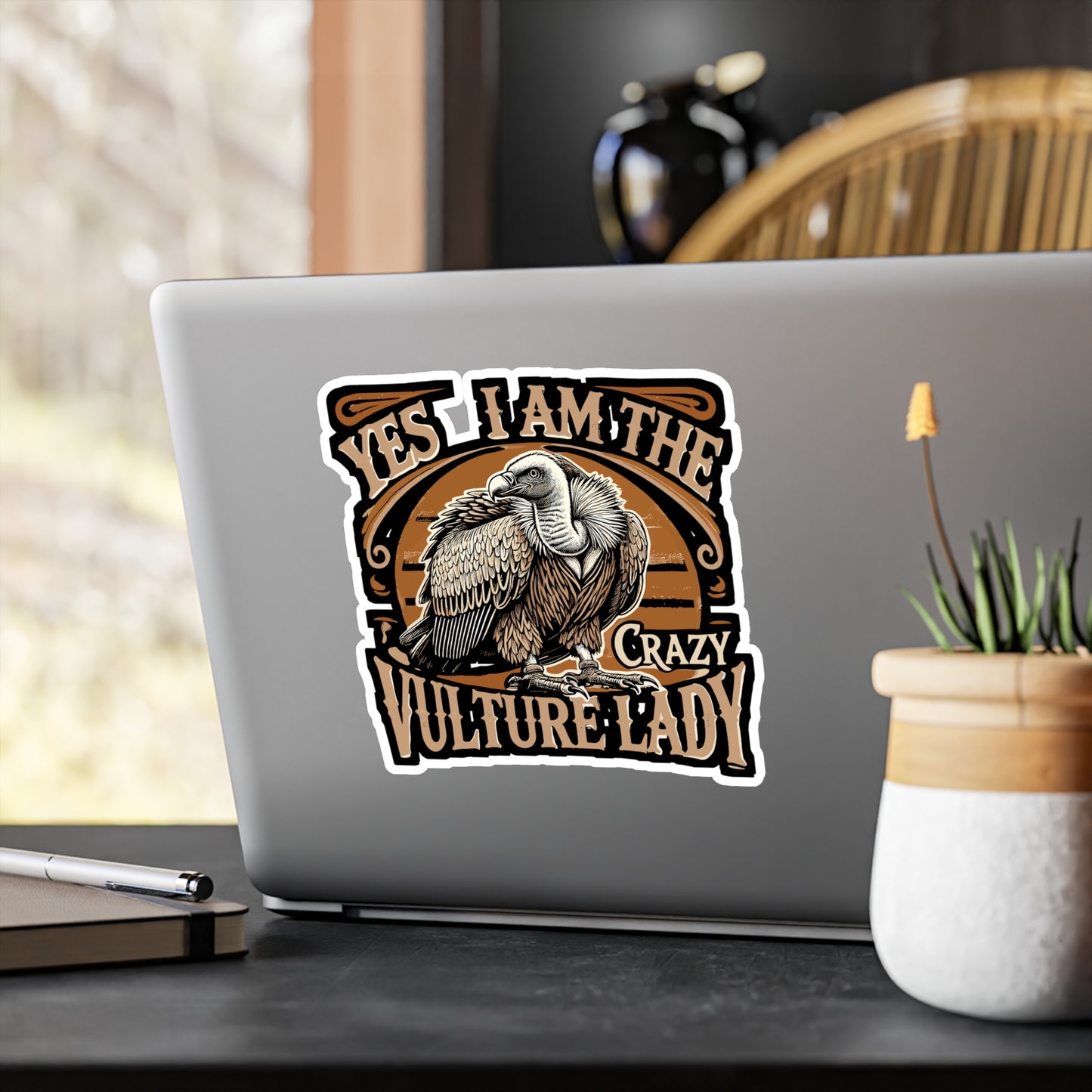 Yes, I Am The Crazy Vulture Lady - Vulture Sticker for Laptop Sticker. Water Bottle Sticker, Vinyl Bird watching Decal - Vulture Gift