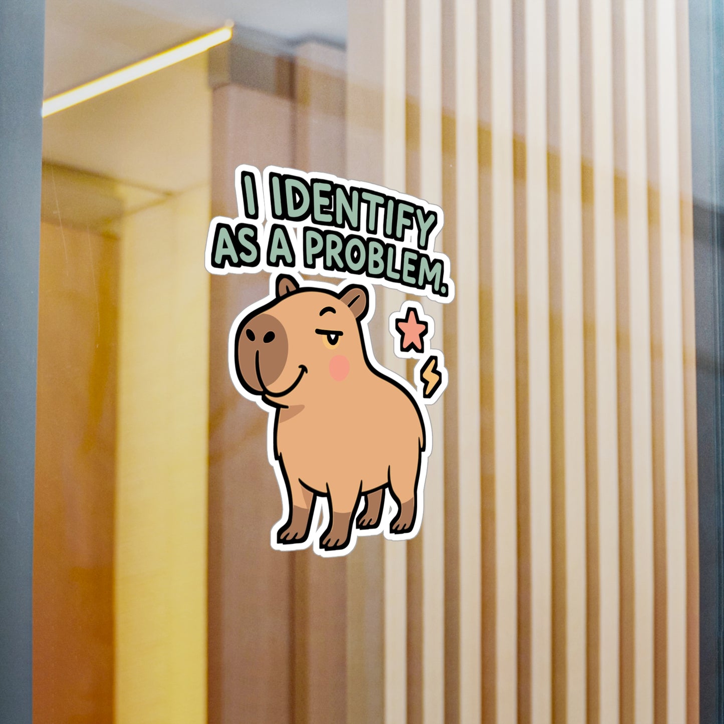 Goat Sticker "I Identify As A Problem" Decals – Sarcasm & Sass Attitude Vinyl, Waterproof, Perfect for Laptop or Water Bottle