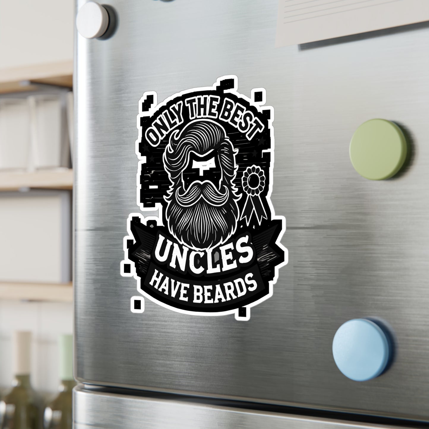 Only The Best Uncles Have Beards - Beard Sticker for Laptop Sticker. Water Bottle Sticker, Vinyl Bearded Decal - Beard Gift